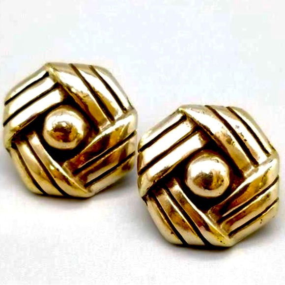 BRIGHTON Sonoran Knot Button Style Pierced Earrings Silver Plated - Picture 5 of 10